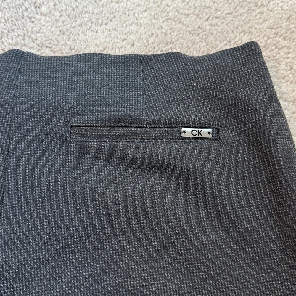 Calvin Klein Charcoal Textured Pull On Trousers Size 12